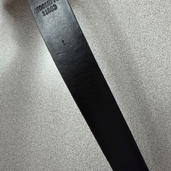 Lauren Ralph Lauren Leather Belt Womens Large Black Goldtone Buckle Pebble Charm - Picture 8 of 9